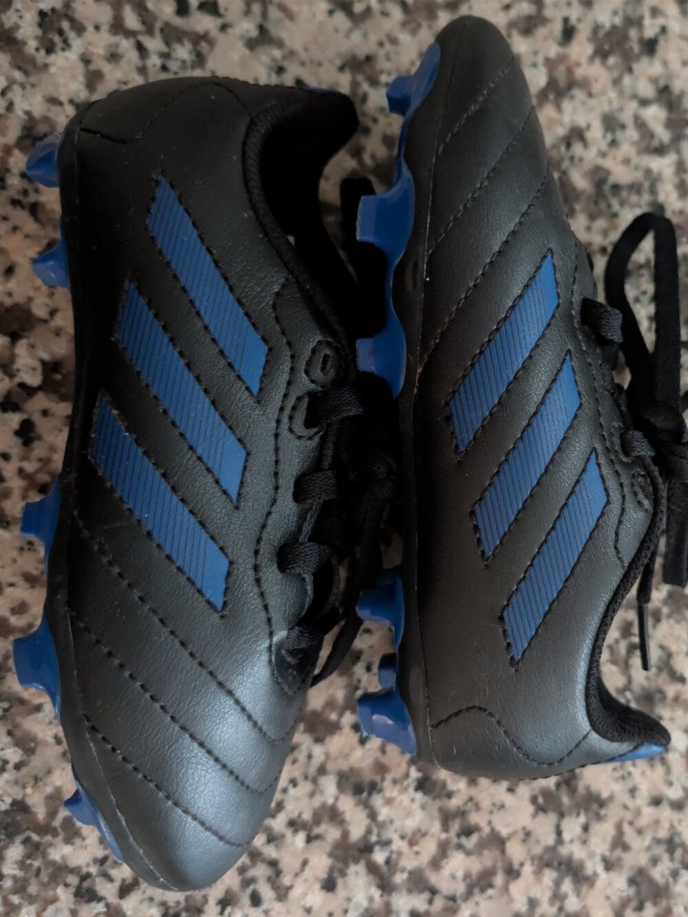 Kids Adidas Soccer Cleats Size 11K Black Blue Firm Ground Youth